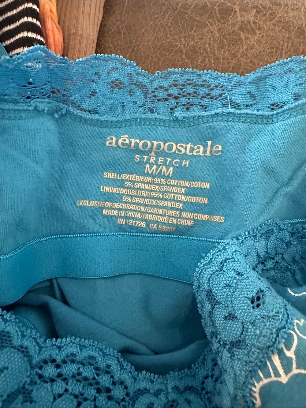 Lot of 3 Aeropostale & Mudd Blue floral, grey, black tank tops- 2 with lining - Picture 7 of 7